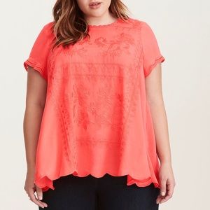 Torrid Embroidered Challis Blouse